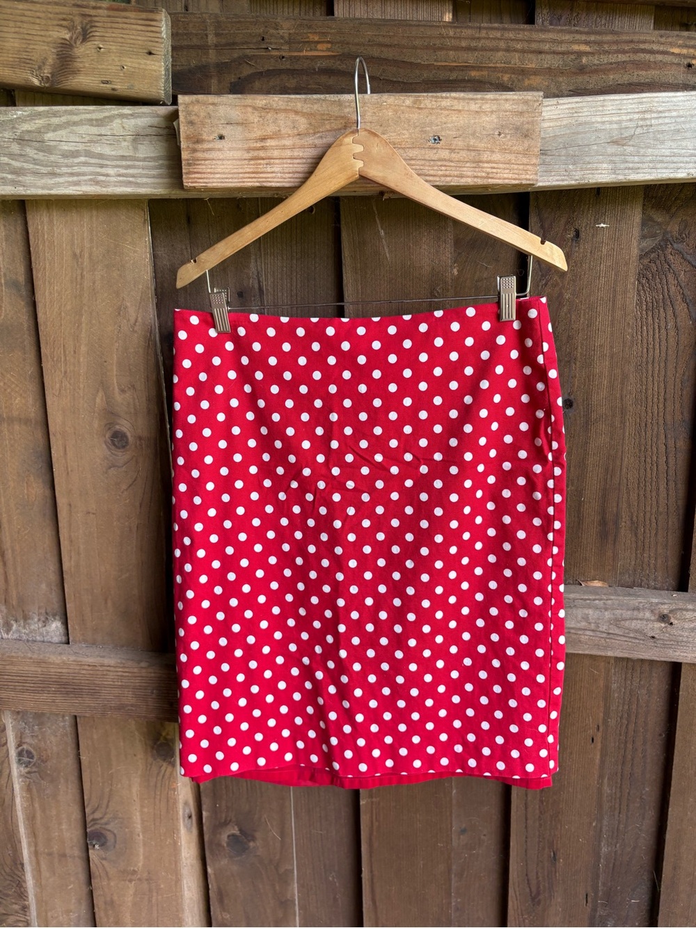 Talbots Red and White Polka Dot Twee Retro Office Pencil Skirt
